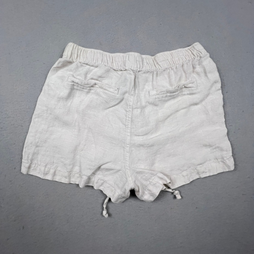 C&C California Linen Shorts Womens S Beige Elastic Drawstring Casual Beach Boho - Picture 6 of 7